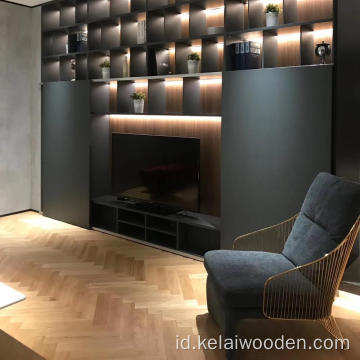 Uv Diminyaki selesai Herringbone oak lantai kayu rekayasa